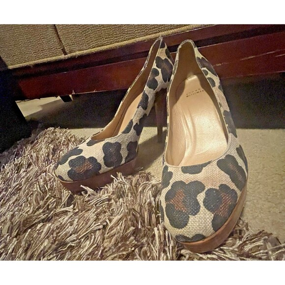 STUART WEITZMAN Women's Animal Print Heel Classic Platform, Timeless, Size 9.5 - Picture 3 of 10